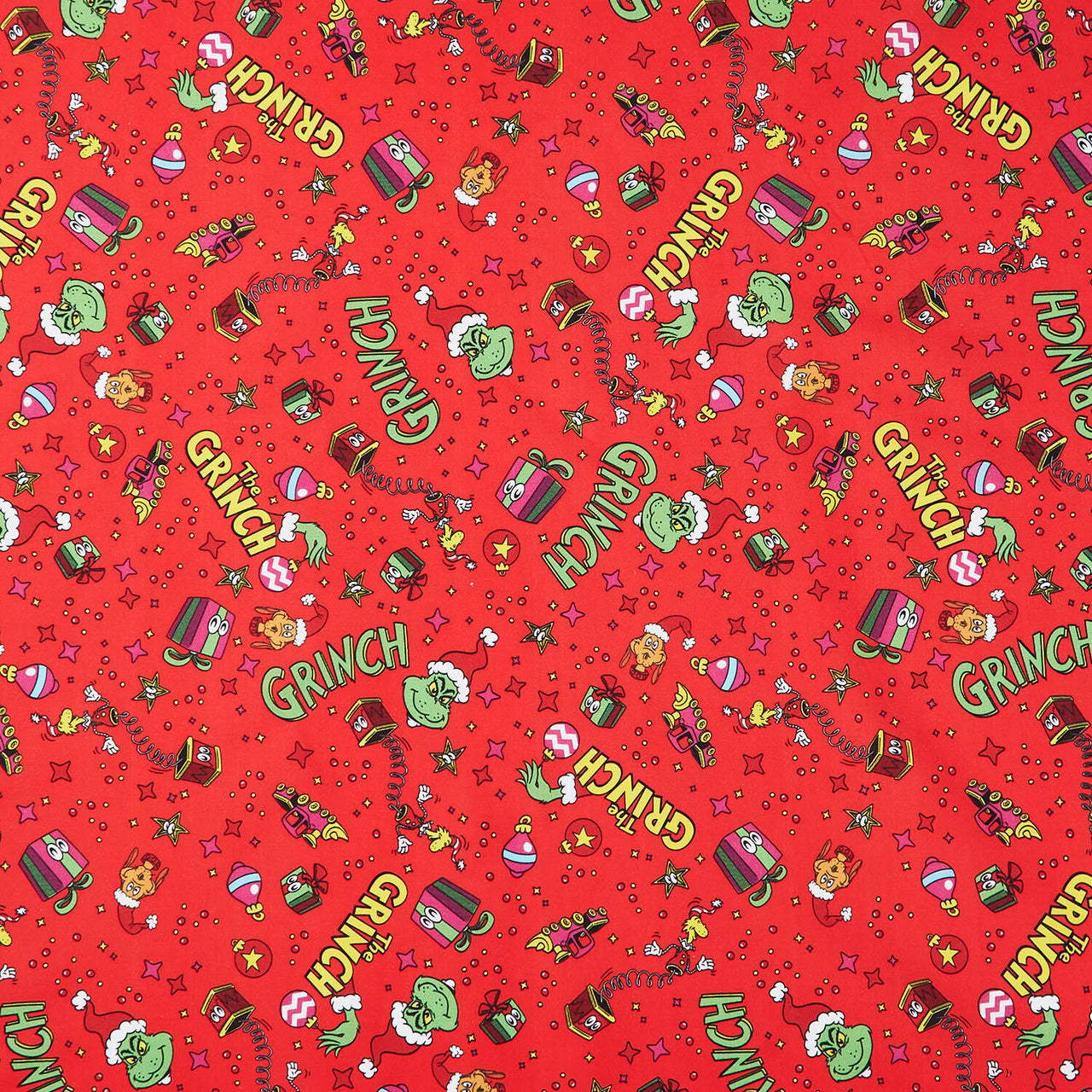 How the Grinch Stole Christmas - Grinch Icon Toss Red Yardage