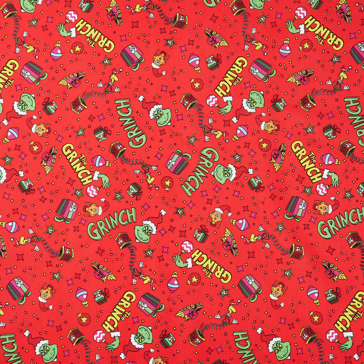 How the Grinch Stole Christmas - Grinch Icon Toss Red Yardage