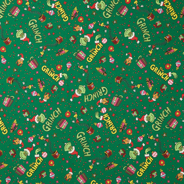 How the Grinch Stole Christmas - Grinch Icon Toss Evergreen Yardage