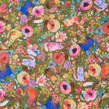 Whisker Wonderland - Floral Olive Yardage