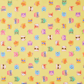 Whisker Wonderland - Cat Faces Daffodil Yardage