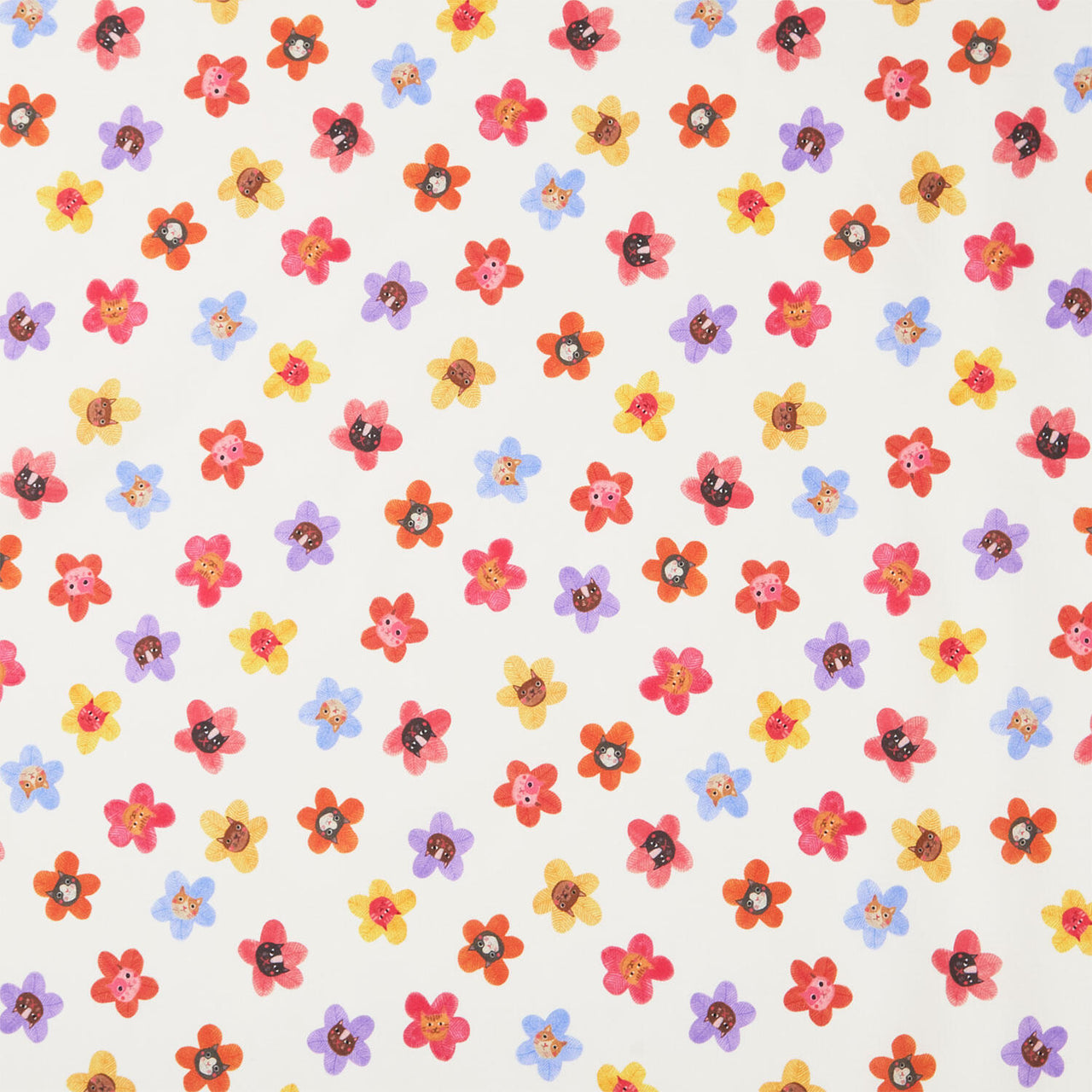 Whisker Wonderland - Flowers Cream Yardage