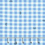 Whisker Wonderland - Cat Gingham Sky Yardage