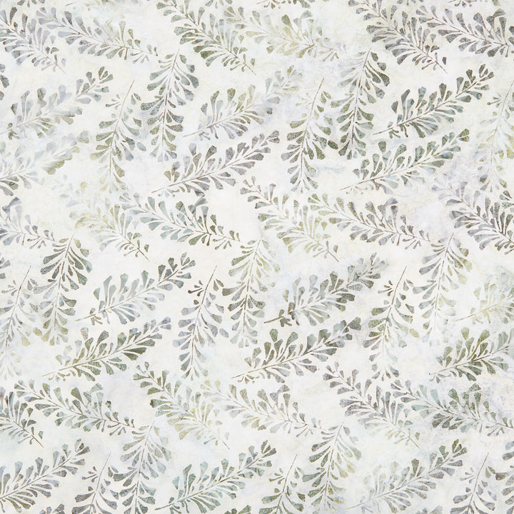 Artisan Batiks - Morning Mist Leaves Sage Yardage