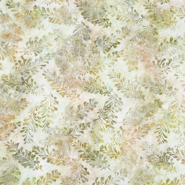 Artisan Batiks - Morning Mist Leaves Moss Yardage