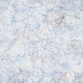 Artisan Batiks - Morning Mist Leaves Dusty Blue Yardage
