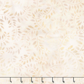 Artisan Batiks - Morning Mist Swirly Leaves Natural Yardage