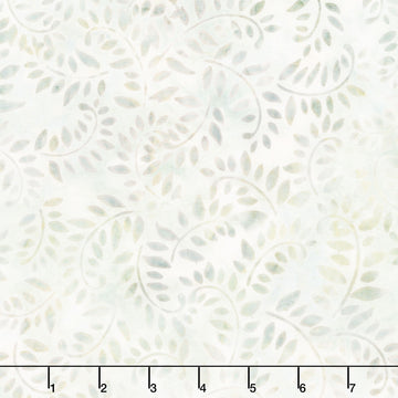Artisan Batiks - Morning Mist Swirly Leaves Fresh Dew Yardage