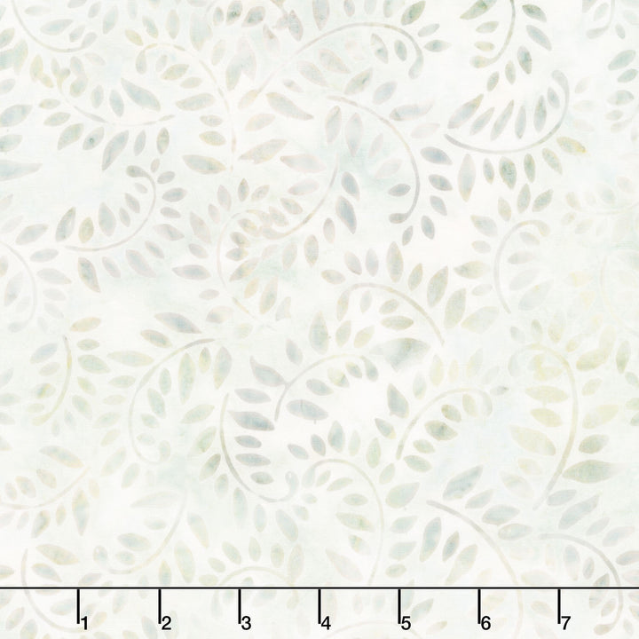 Artisan Batiks - Morning Mist Swirly Leaves Fresh Dew Yardage