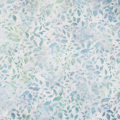 Artisan Batiks - Morning Mist Scattered Leaves Powder Yardage