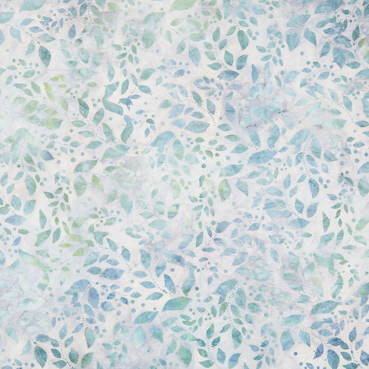 Artisan Batiks - Morning Mist Scattered Leaves Powder Yardage