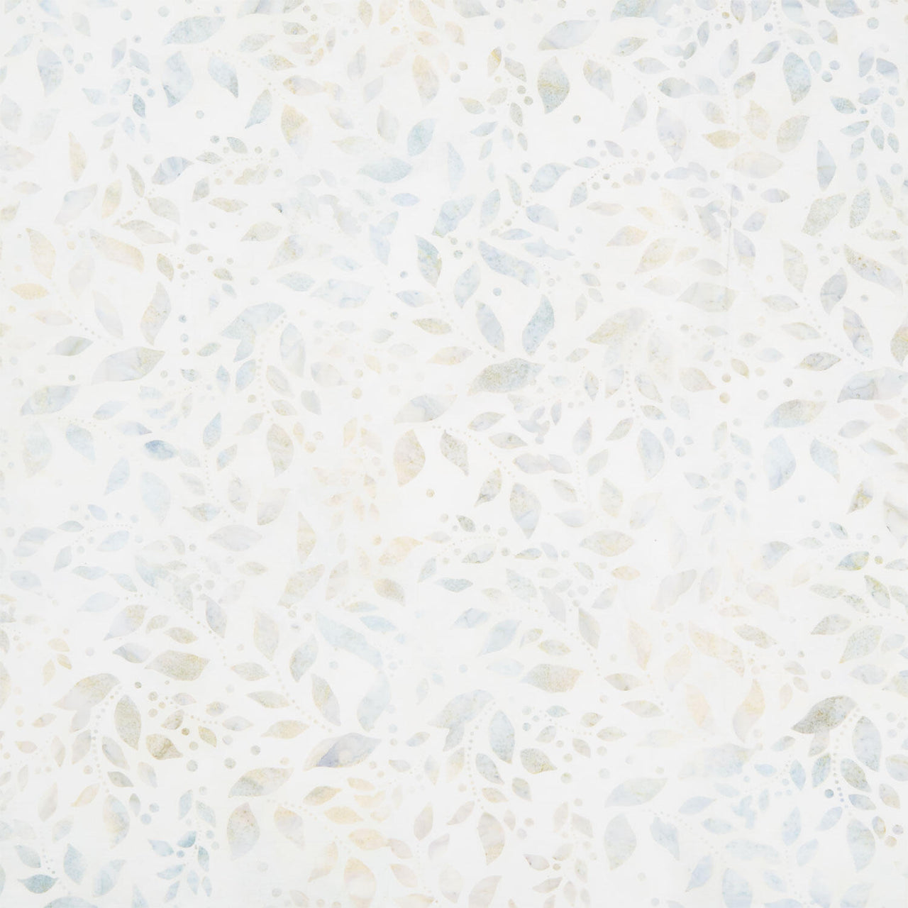 Artisan Batiks - Morning Mist Scattered Leaves Sea Glass Yardage