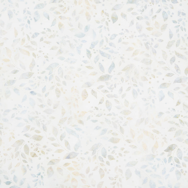 Artisan Batiks - Morning Mist Scattered Leaves Sea Glass Yardage