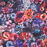 Meadow Mystique - Floral Border Midnight Purple Yardage