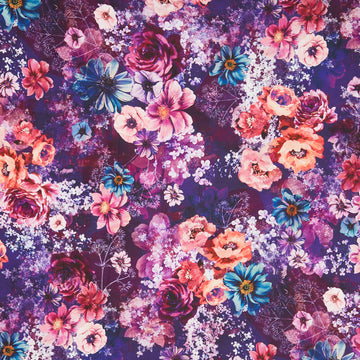 Meadow Mystique - Florals Aubergine Yardage