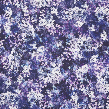 Meadow Mystique - Flower Sprays Midnight Purple Yardage