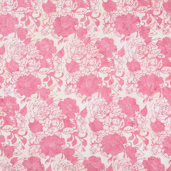 Artisan Batiks - Sweet Blossoms Large Flowers Pink Yardage