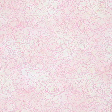 Artisan Batiks - Sweet Blossoms Line Drawn Flowers Pink Nectar Yardage