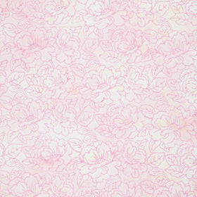 Artisan Batiks - Sweet Blossoms Line Drawn Flowers Pink Nectar Yardage