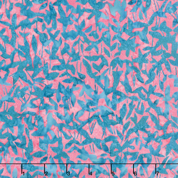 Artisan Batiks - Sweet Blossoms Leaves, Stems Blueberry Yardage