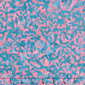 Artisan Batiks - Sweet Blossoms Leaves, Stems Blueberry Yardage