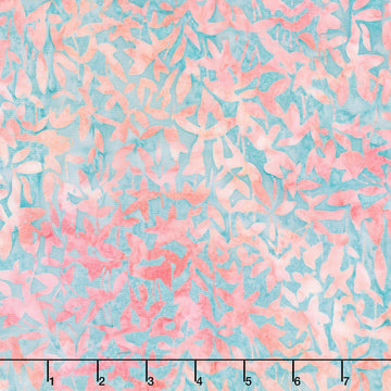 Artisan Batiks - Sweet Blossoms Leaves, Stems Sunrise Yardage