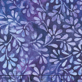 Artisan Batiks - Dancing Petals Sprigs Lupine Yardage