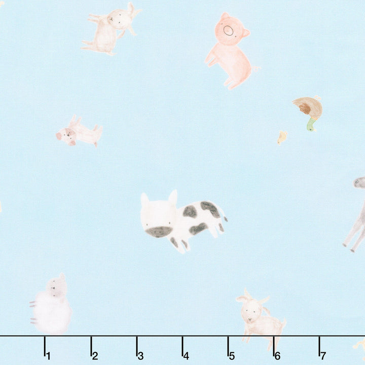 Farm Charm - Farm Animals Sky Yardage