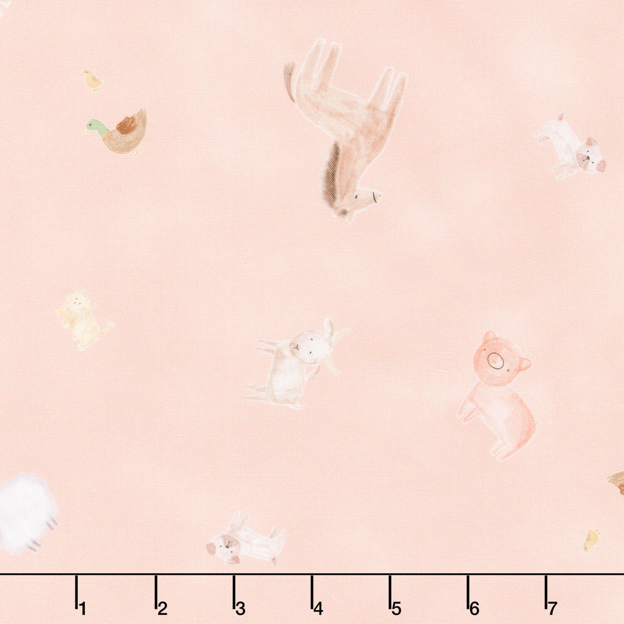 Farm Charm - Farm Animals Pink Lemonade Yardage