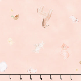 Farm Charm - Farm Animals Pink Lemonade Yardage