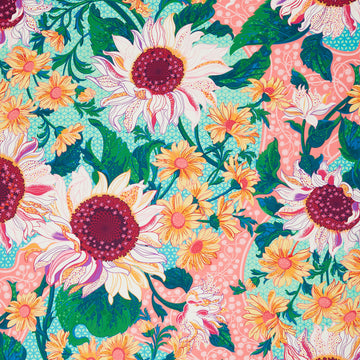 Sunflower Sonata - Sunflowers Green Yardage