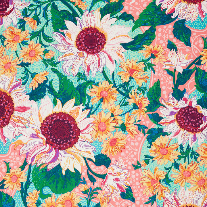 Sunflower Sonata - Sunflowers Green Yardage