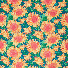 Sunflower Sonata - Sunflowers Teal Yardage