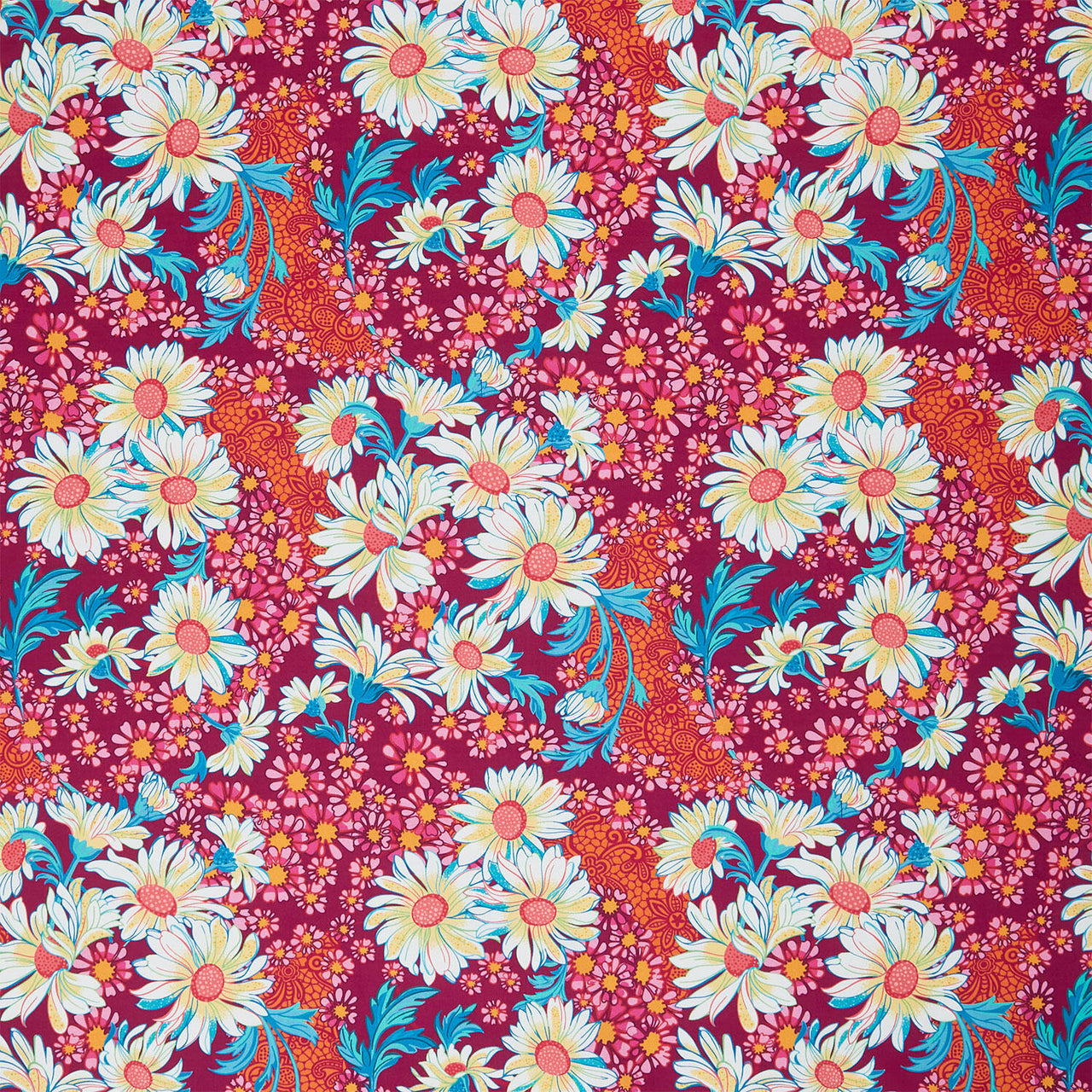 Sunflower Sonata - Daisies Pink Yardage