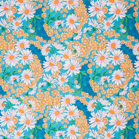 Sunflower Sonata - Daisies Aqua Yardage