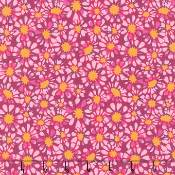 Sunflower Sonata - Small Daisies Pink Yardage
