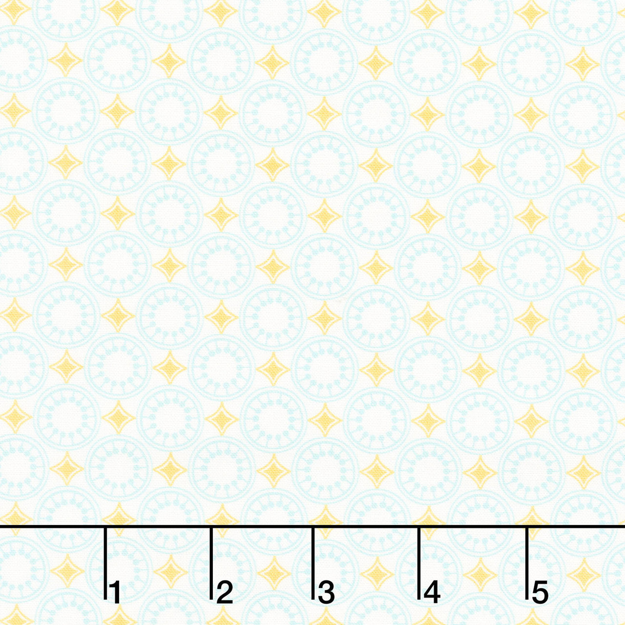 Sunflower Sonata - Geometric White Yardage