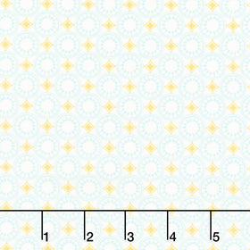 Sunflower Sonata - Geometric White Yardage