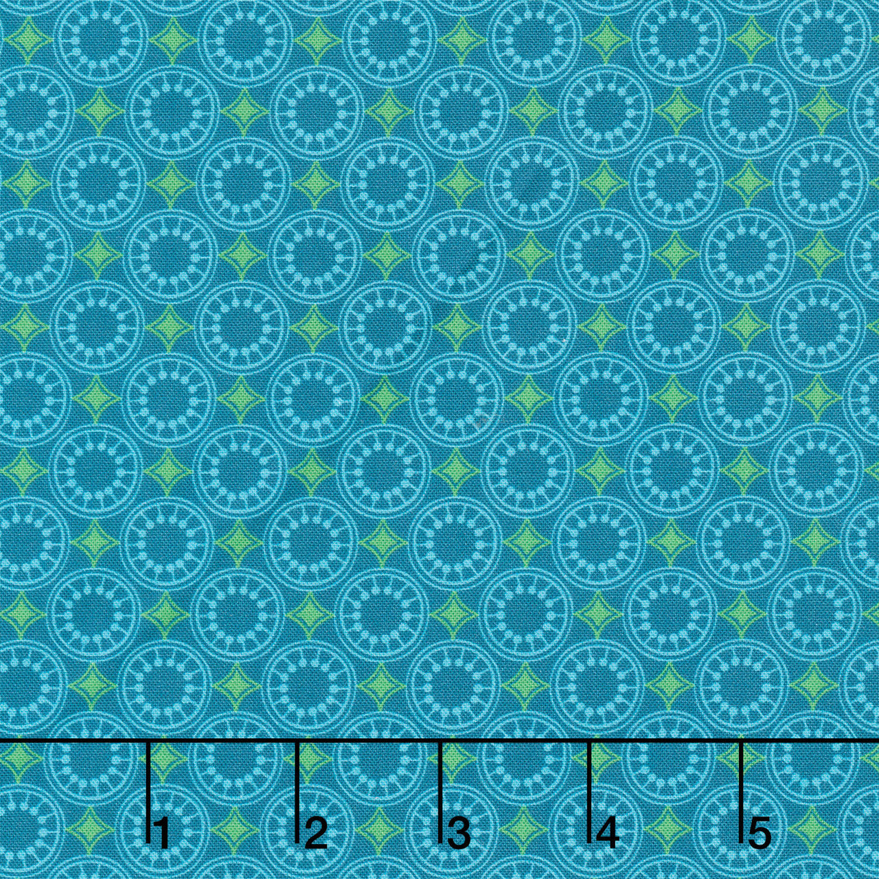 Sunflower Sonata - Geometric Blue Yardage