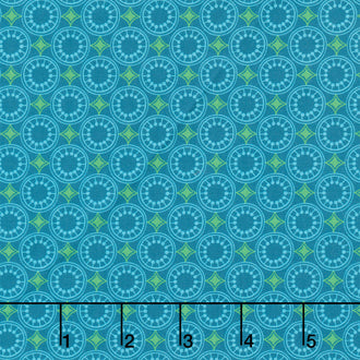 Sunflower Sonata - Geometric Blue Yardage