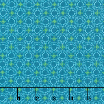 Sunflower Sonata - Geometric Blue Yardage