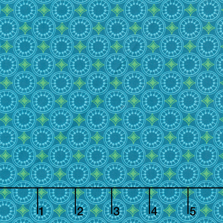 Sunflower Sonata - Geometric Blue Yardage