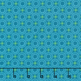 Sunflower Sonata - Geometric Blue Yardage