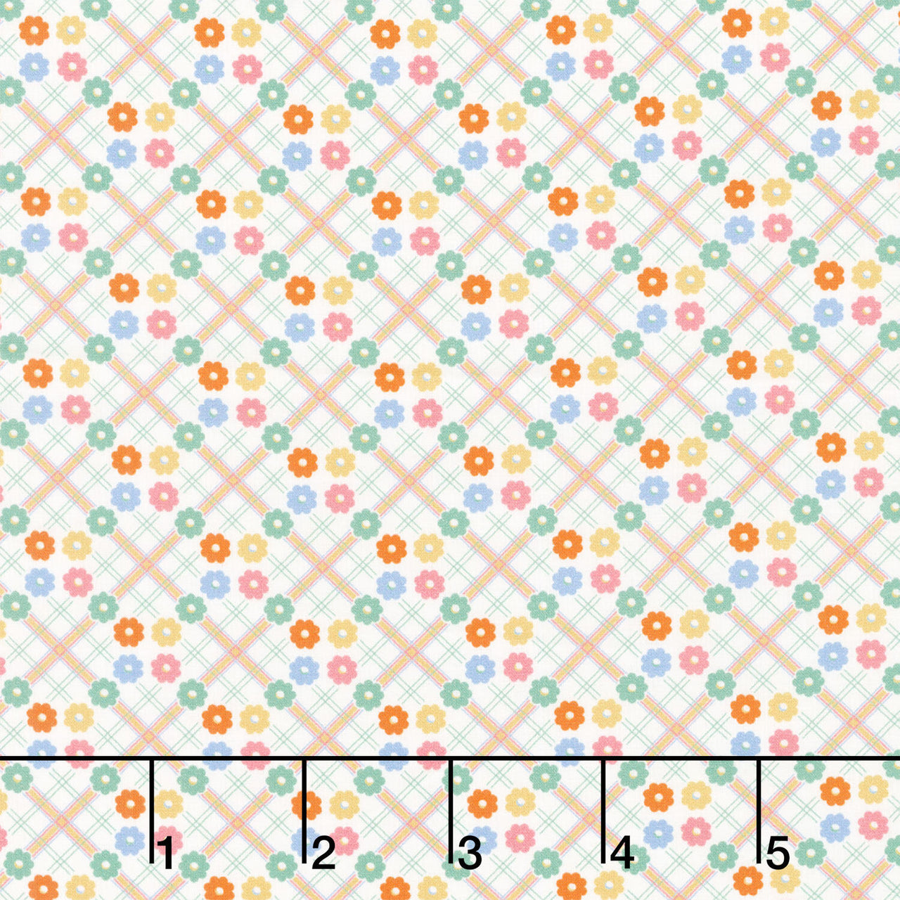 Darlene's Favorites - Floral Plaid Vintage Yardage