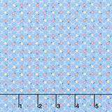 Darlene's Favorites - Flower Geo Squares Blue Yardage