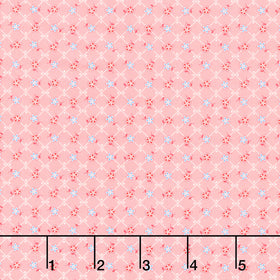 Darlene's Favorites - Flower Geo Squares Pink Yardage