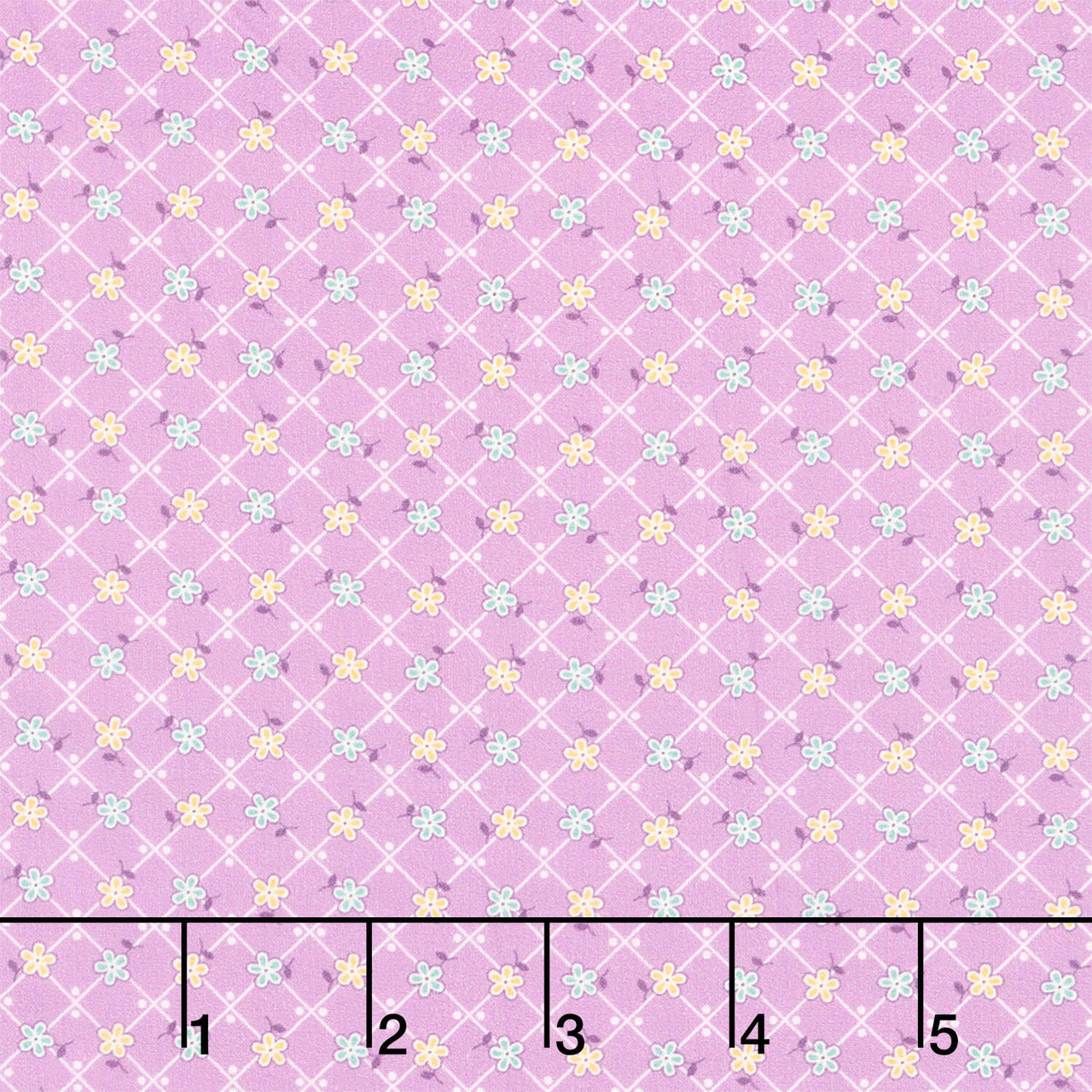 Darlene's Favorites - Flower Geo Squares Lavender Yardage