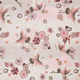 Imperial Collections - Graceful Cranes Plum Blossoms Waves Cream Metallic Yardage