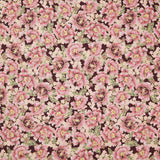 Imperial Collections - Graceful Cranes Packed Flowers Plum Metallic Yardage