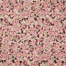 Imperial Collections - Graceful Cranes Packed Flowers Plum Metallic Yardage